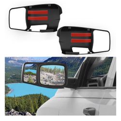 Towing Mirror Extensions for 2009-2017 Dodge Ram 1 3500 Accessories, Clip On Snap & Zap Side Rearview Mirror Extend Covers, Towing Side Mirror