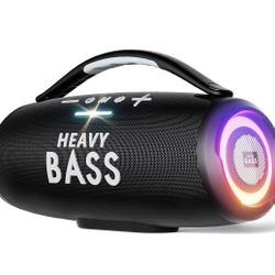 HEAVY BASS Speakers Bluetooth Wireless, 80W Max Loud Portable Speaker with Bass, 20H Playtime, IPX6 Waterproof, Dual Pairing, Gift Ideal for Adults Me