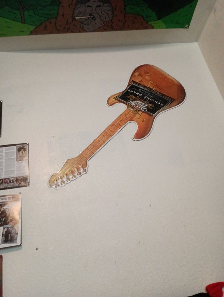 Metal Guitar Vintage Sign