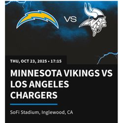 TNF - CHARGERS vs Vikings - aisle seats / tailgate Parking Pass 
