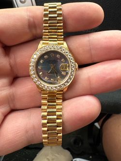 18k Ladies Rolex 26mm unpolished sapphire 2135 caliber box papers buy sale trade gold watches scrap silver platinum copper