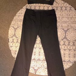 Black black Nova bustier with large rhinestones size medium and candy size 7 flare dress pants
