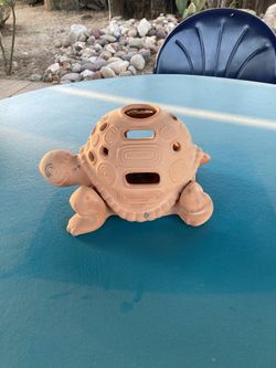 Party Lite 2 Piece Terracotta Turtle Candleholder