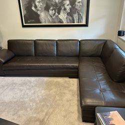 Dania Leather Sectional Sofa Couch