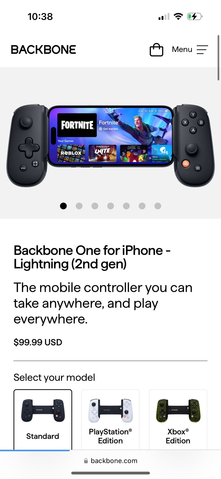 Backbone controller iPhone accessory