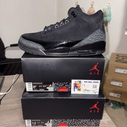 Size 8.5 or 12 - Air Jordan 3 Retro Black Cat 2025