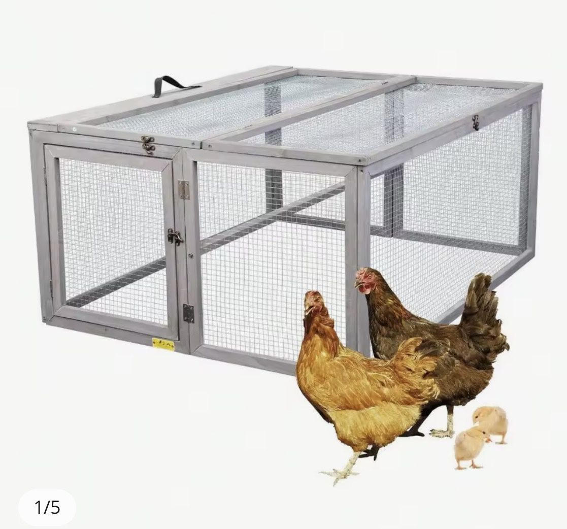 "Foldable Rabbit Hutch Chicken Coop Hen House Poultry Cage Indoor Outdoor , NEW A7-,24N Brand new "