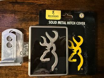New Browning Buckmark Solid Metal Hitch Cover Durable solid metal hitch cover with a black and silver Browning buckmark logo. This automotive access