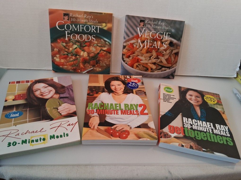 Lot Of 5 Signed AUTOGRAPHED Rachel RAY cookbooks