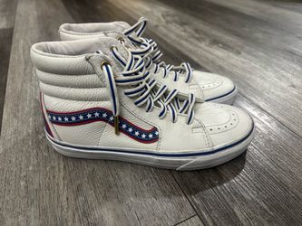 Men’s Vans Sk8 Hi Americana Shoes Red White Blue USA colors men’s 5.5 women’s 7