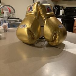 Winning "Gold" Boxing/Signing gloves 16oz