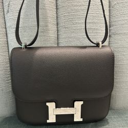 Hermes Constance Size 18 Black Epsom Silver No Logo  Price $199