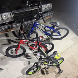 Three brand new Huffy bikes, various sizes package deal 200
