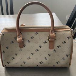Rare Disneyland Mickey Mouse Barrel Bag With Wallet