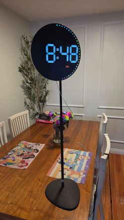 *** Digital clock with remote on speaker stand ***