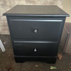 Black 2 drawer nightstand