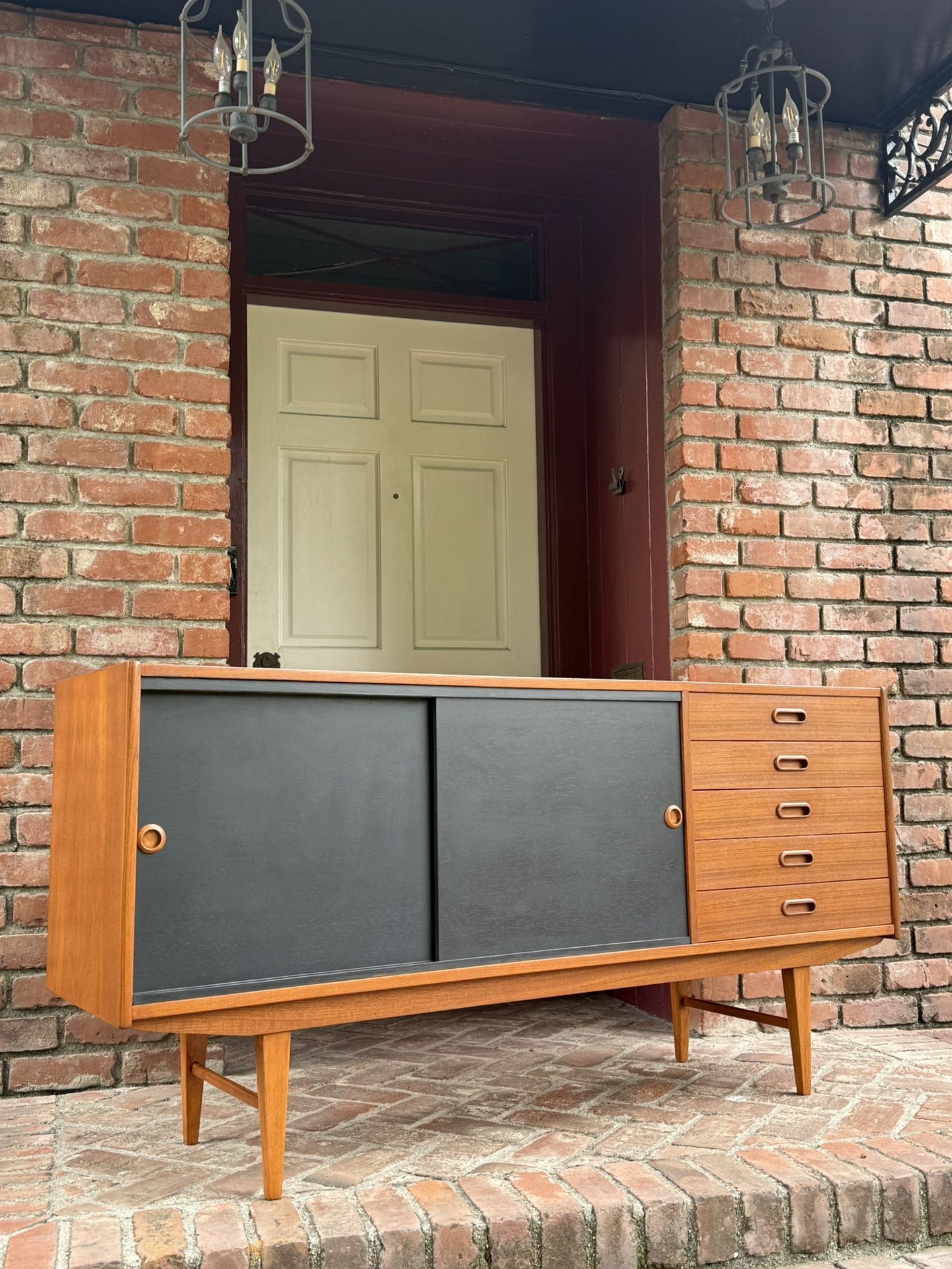 Newly Refinished Mid Century Danish Modern Credenza