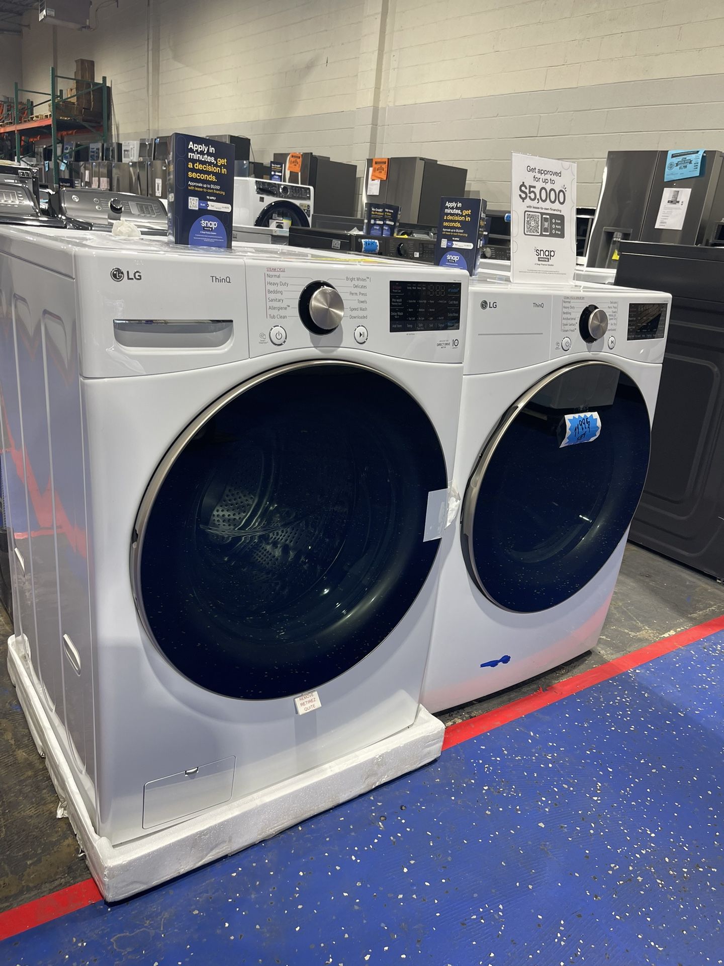 Brand new LG stackable washer dryer set with warranty