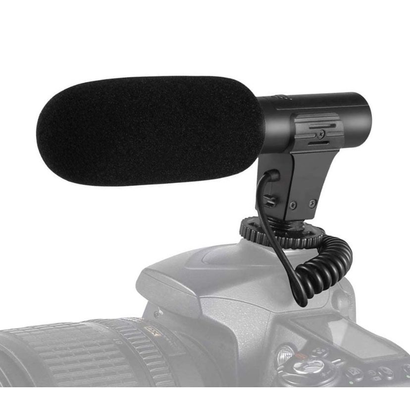 Camera Microphone Shotgun Interview Microphone for Canon Nikon Sony Panasonic Fuji with AAA 1.5V Alkaline Battery and Windproof Cotton