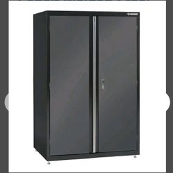 Floor Cabinet in Black and Gray (46 in W x 72 in. H x 24 in. D) Husky Garage Storage Free Delivery Locally Only This Weekend