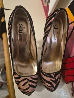 Pink & black high heels