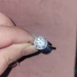 2.2 Carat Round Moissanite Ring Size 8