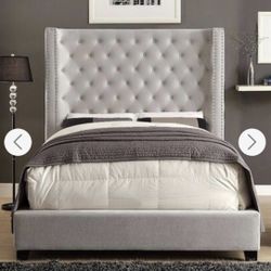 Tall  Headboard Queen Bed Frame And Without Mattress 