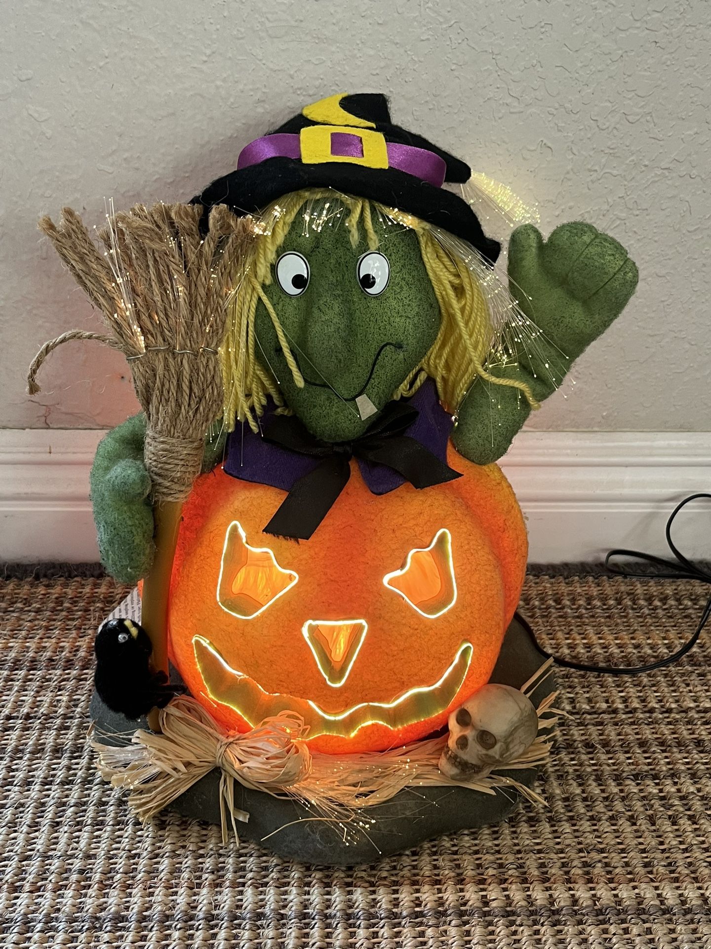Fiber Optic Halloween Witch Pumpkin Decor - Trendmasters Colors of Fall