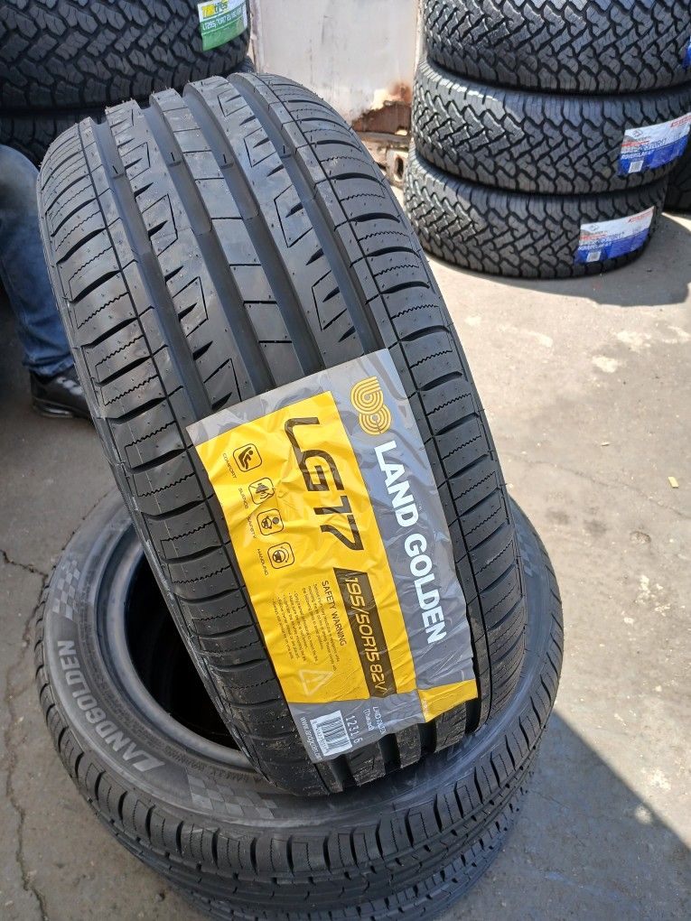 4 New Tires Installed/ 4 Llantas Nuevas Instaladas 195/50/15 Land Golden Tires