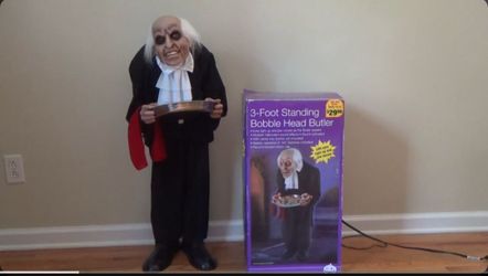 3 foot standing bobble head butler for Halloween (box not included)