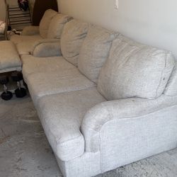 White Sofas & Ottoman 