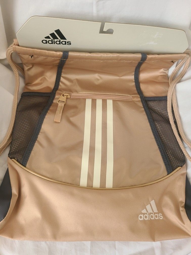 adidas Alliance Sackpack, Drawstring, Lightweight Small Gym Bag for Women, Soccer Backpack, Magic Beige/Off White, One Size