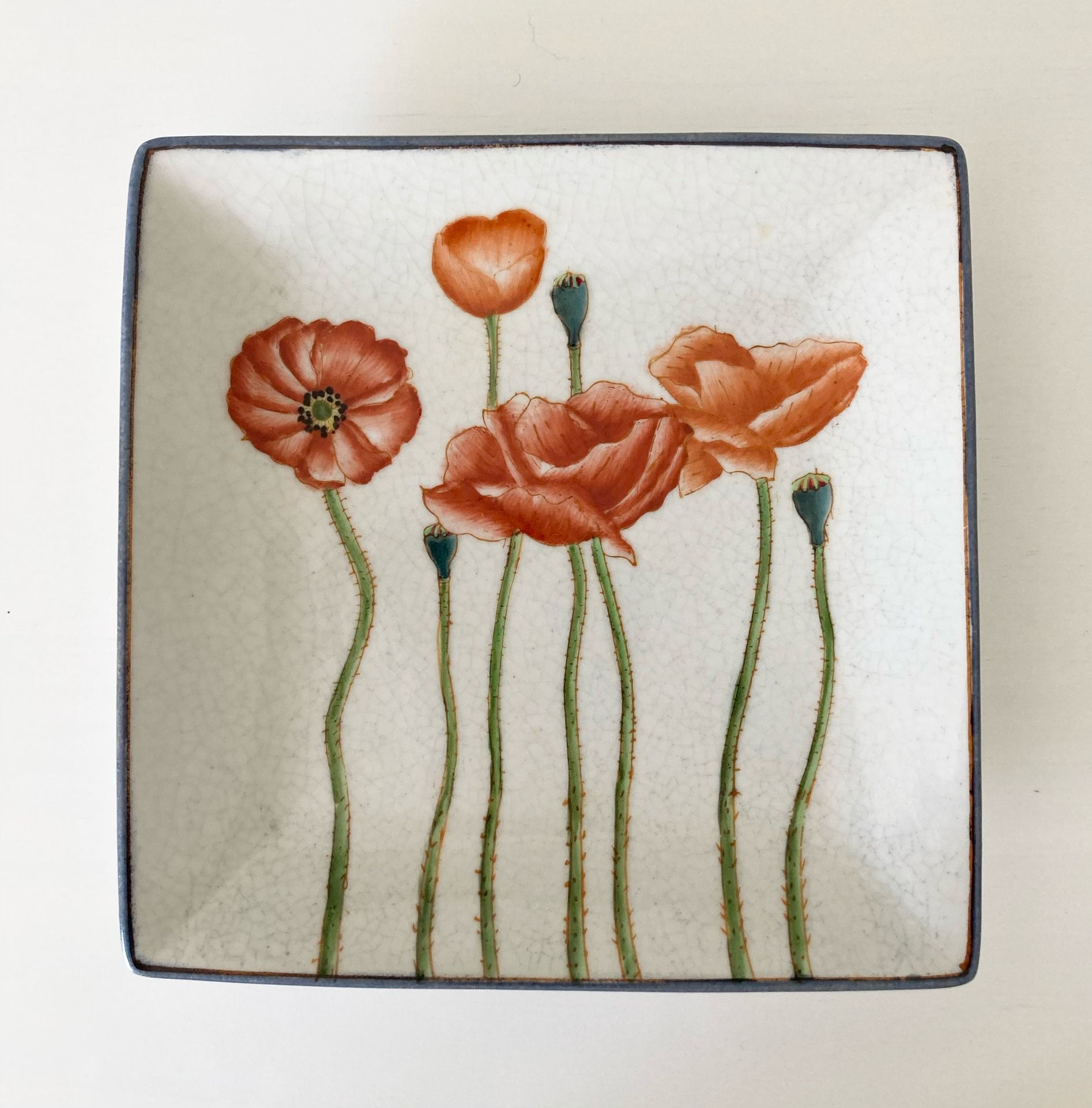 Decorative Poppy Design Plate