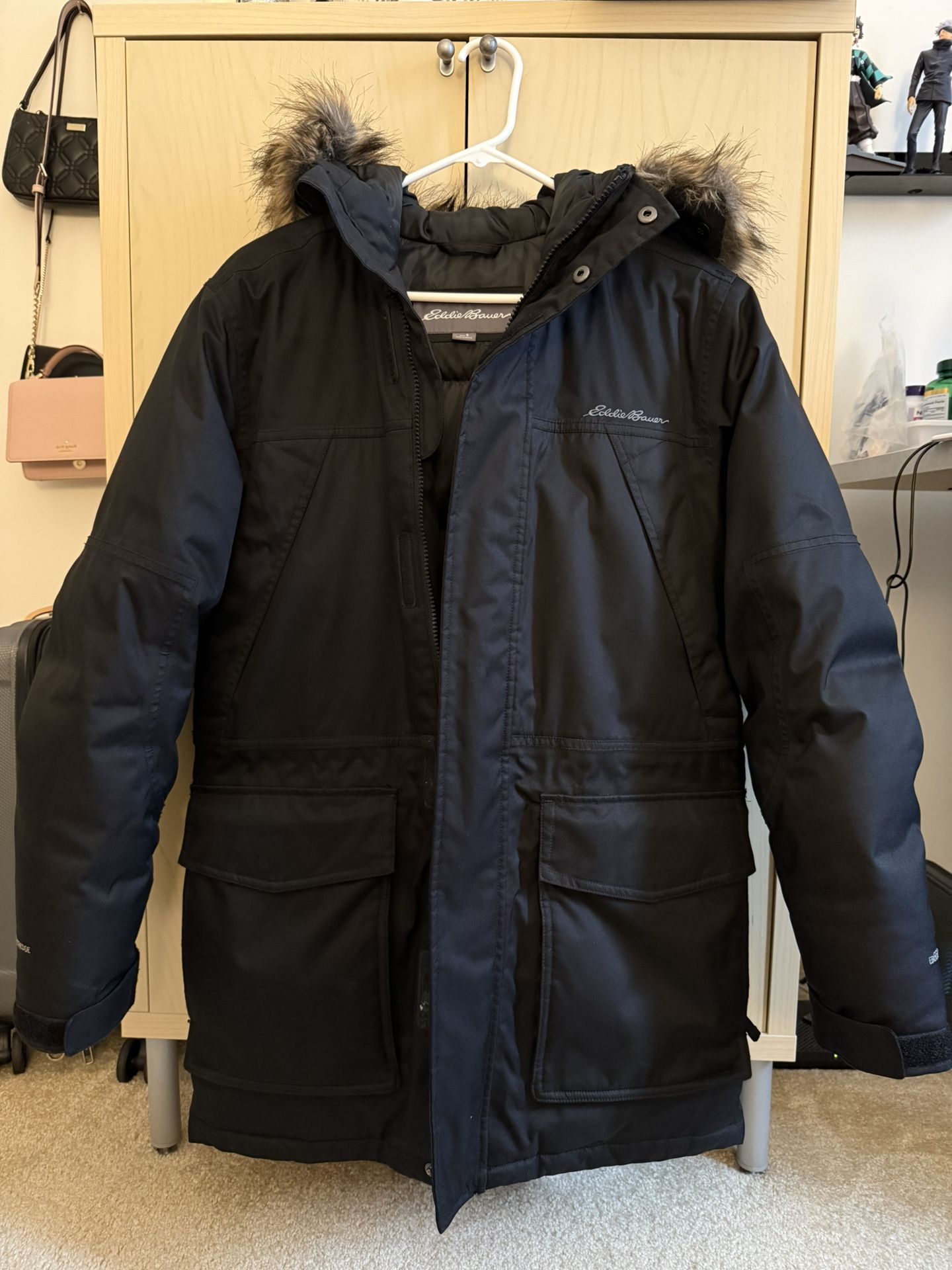 Men’s Eddie Bauer Superior Down Waterproof Parka Jacket - Black - Size Small