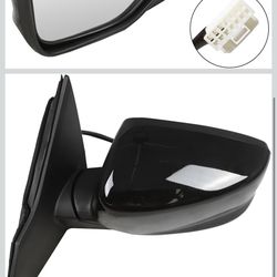 Left Driver Side Mirror Assembly Compatible with Accord 2013- 2017 Side Door Mirror Manual Folding and Power Glass HO1320272 76258T2FA11 Black (3Pins)