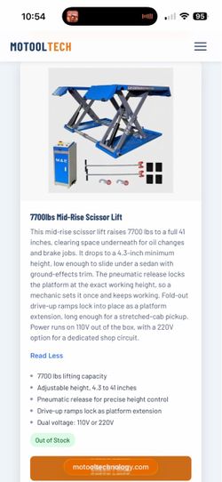 7700 lbs Mid-Rise Scissor Lift