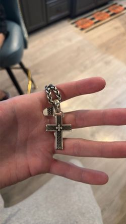 Night rider Silver Cross Pendant and chain