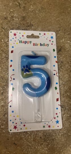 #5 Blues Clues Themed Birthday Candle