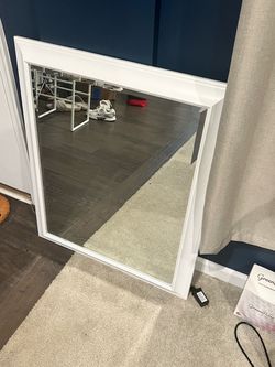 White framed 3’ Mirror