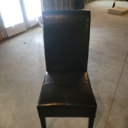 Single Brown Leather (Slim) Chair In Great Condition $65 OBO 