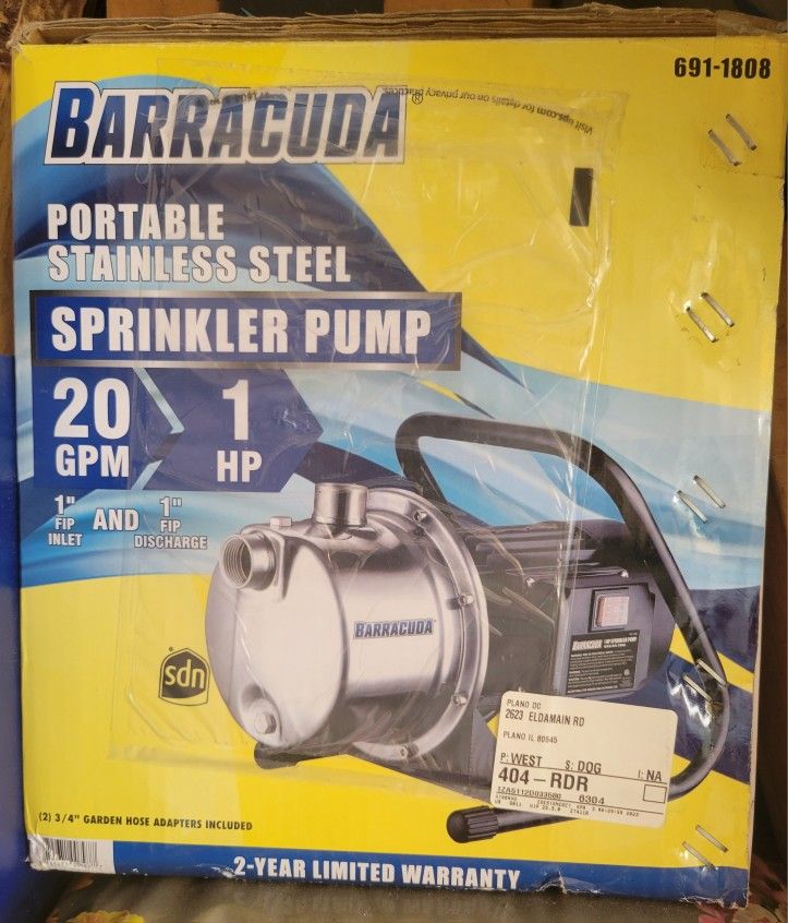 Barracuda 1 HP Stainless Steel Sprinkler Pump