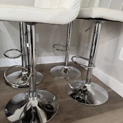 (4) White Stools 