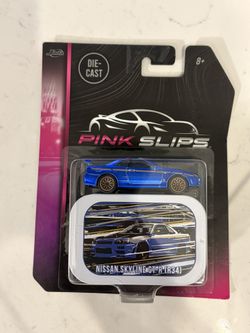 BRAND NEW 2026 Jada Toys Pink Slips Nissan Skyline GT-R (R34) JDM Blue 