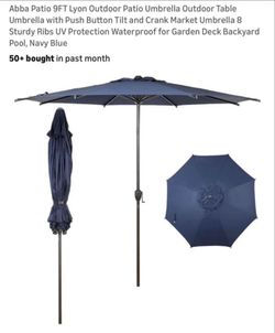 Abba Patio 9FT Outdoor Patio Umbrella Navy Blue