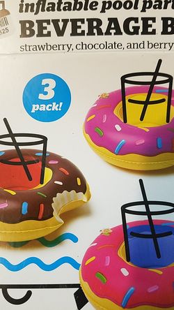 Donut in the water blow up cup holder