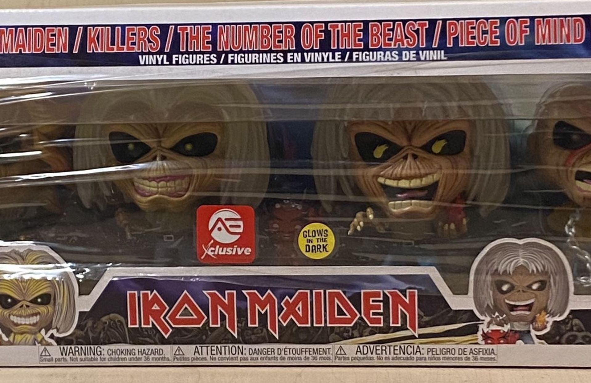 Iron Maiden Funko Pop 4 Pack AE Exclusive Glow In The Dark
