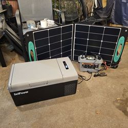 16qrt Portable 12v Refrigerator Or Freezer With Battery 120w And Solar Panel