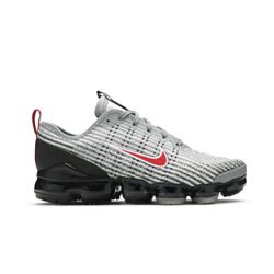 Air VaporMax Flyknit 3 GS Particle Grey University Red