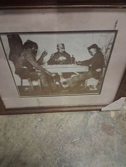 "A Skin Game" Framed Vintage Print