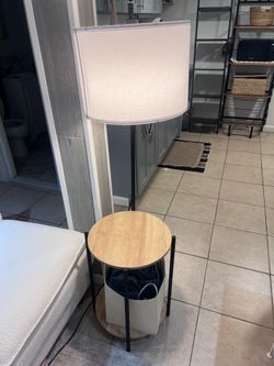 Side table with lamp